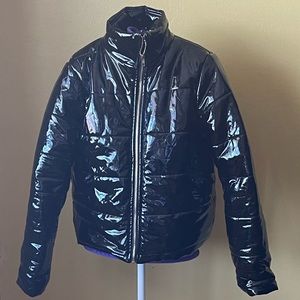 New with tag patent puffer jacket